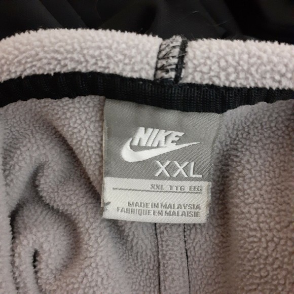 Nike Full Zip Hoodie Men XXL Black Fleece Lined Sweatshirt Vintage SOLD ON MERCA - Picture 7 of 10